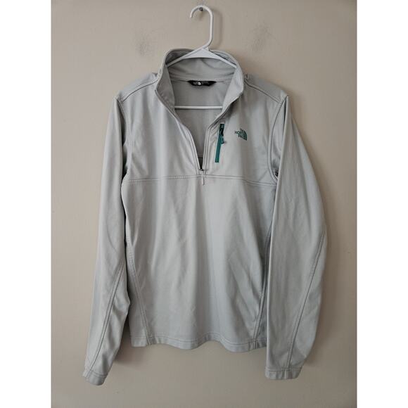 THE NORTH FACE Sweatshirt Mens Small Light Grey Gray Quarter Zip Mock Neck - Picture 4 of 6